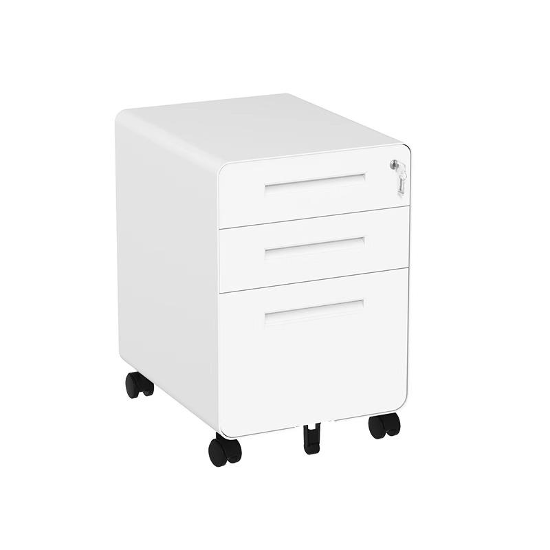 Mobile Filing Cabinet with Three Lockable Drawers for Under Desk Office Storage