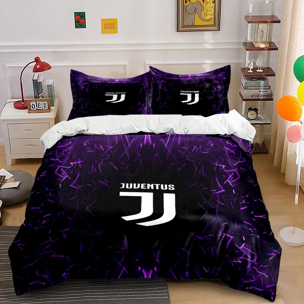 Purple abstract pattern, Juventus logo. Bedding sets Duvet cover sets Duvet covers Pillowcases(1 * Duvet Cover 2 * Pillowcases without duvet insert)