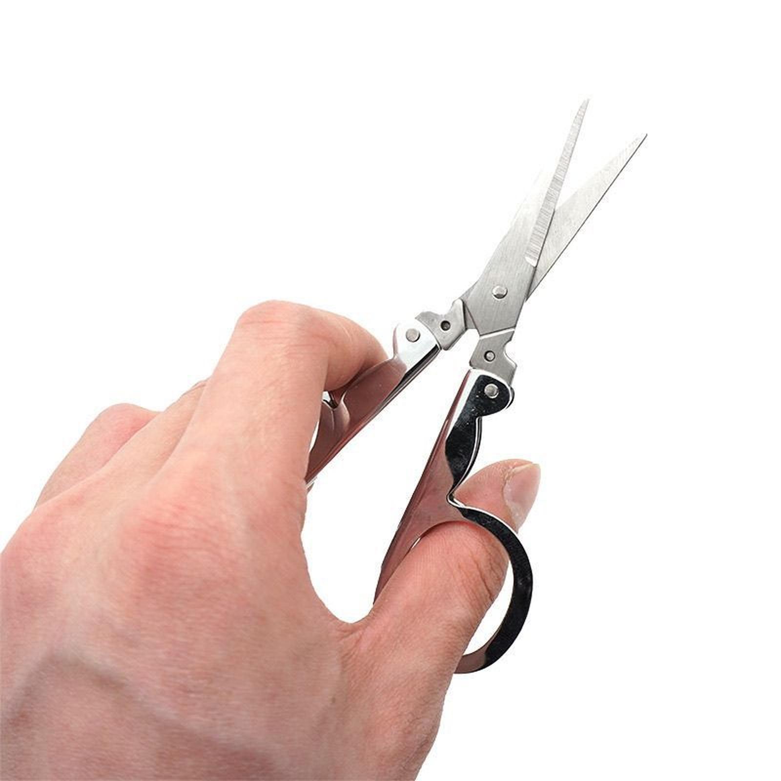Stainless Steel Small Scissors Pocket Portable Foldable Travel Scissors Craft Cutter one size