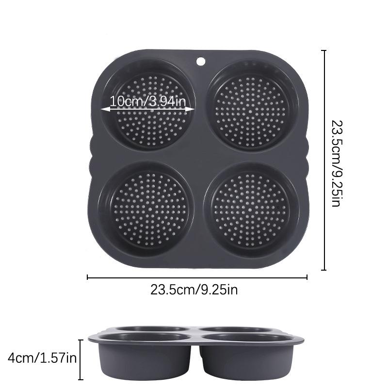 

Форма для булочек для гамбургеров, 8 ячеек, многоразовая, с антипригарным покрытием, силиконовая форма для гамбургерного хлеба, легко извлекаемая форма для выпечки