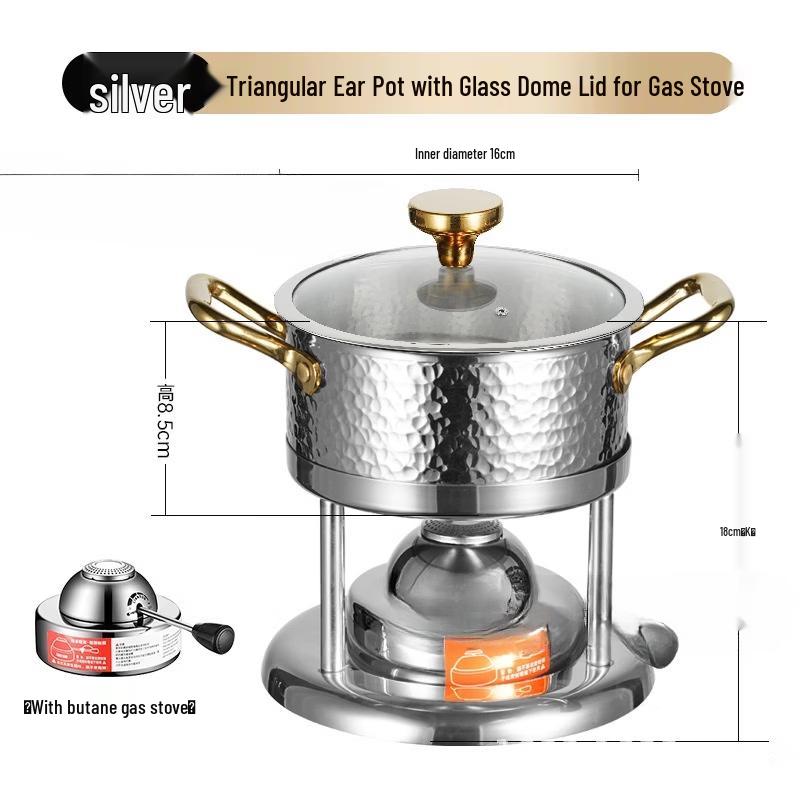 ZISIZ Single-Serve Stainless Steel Alcohol Hot Pot Set