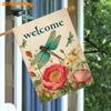 2D Flat, 2D Flat,1pc Spring And Summer, Flower And Dragonfly Patterns FlagDouble-Sided Garden Flag Courtyard Decoration, Outdoor Decoration, Lawn Deco