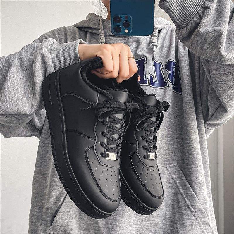 Xiaobai Men's Shoes 2025 New Winter Velvet Thickened Warm Cotton Shoes Men's Casual Board Shoes Non-slip Sports Tide Shoes