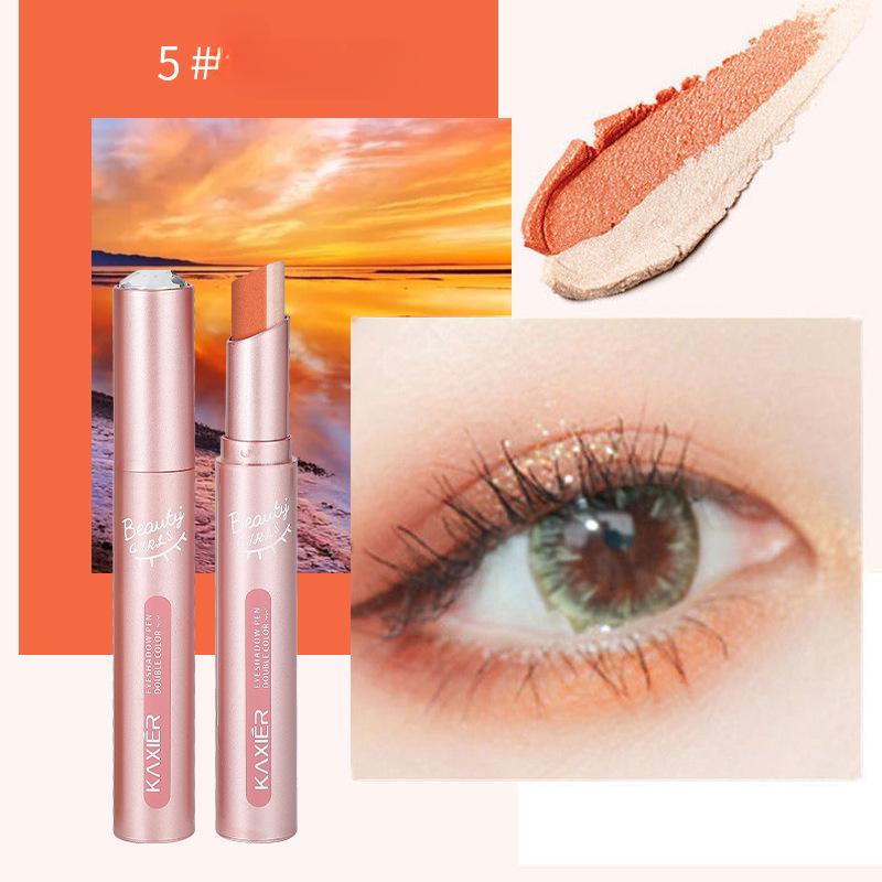 Hohe Qualität Doppel Farbverlauf Lidschatten Stick Matte Lidschatten Wasserdicht Bicolor Schimmer Kosmetik Schönheit Make-Up-Tool