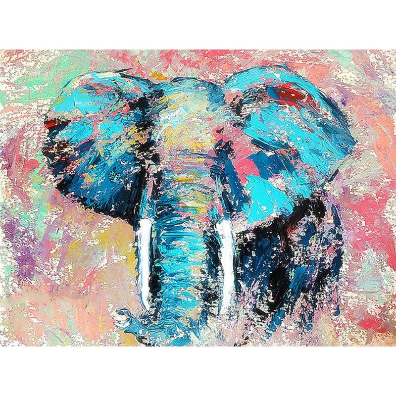 Noua pictură cu diamant 5D DIY, elefanți, broderie cu diamante, animale, punct de cruce, burghiu rotund complet, decorarea casei, cadou de artă manuală