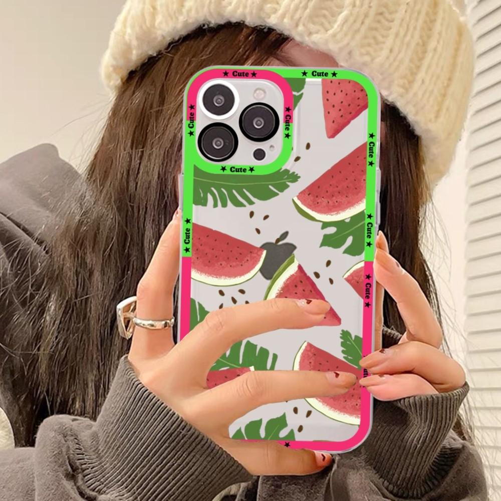 Watermelon Phone Case For iPhone 15 14 13 12 11 Pro Max XS X XR Mini Protective Cover
