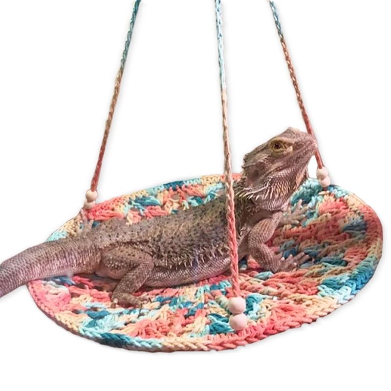 Bearded-Dragon Hammocks Reptiles Round Lounger Swing Bed Decorations Accessories