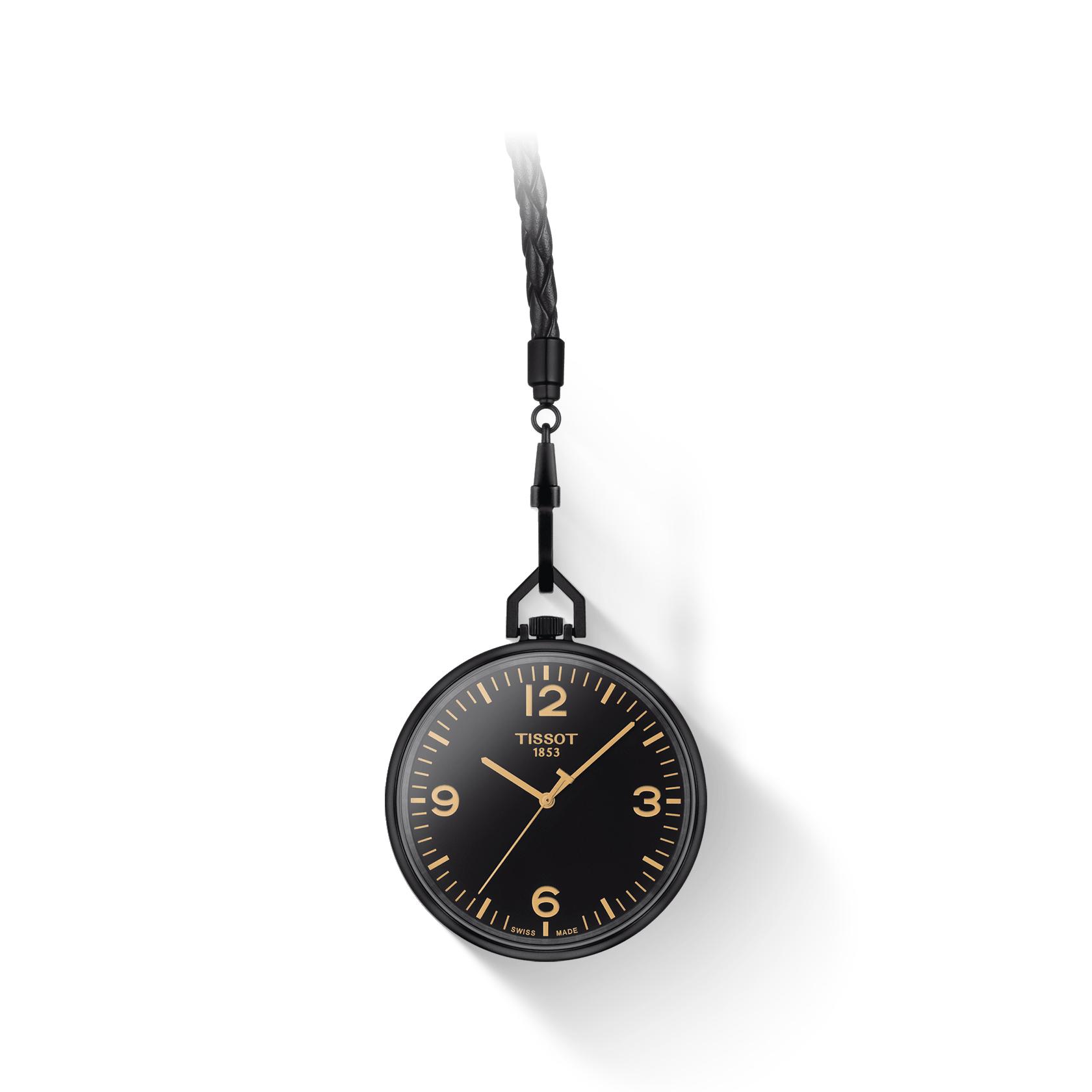 

Чоловічий модний годинник Tissot з чорним циферблатом T863.409.99.057.00 чорний