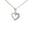 Aquamarine Round Pendant Necklace 925 Sterling Silver Rhodium Plated Multi Gemstone Pendant with Chain Gift for Women