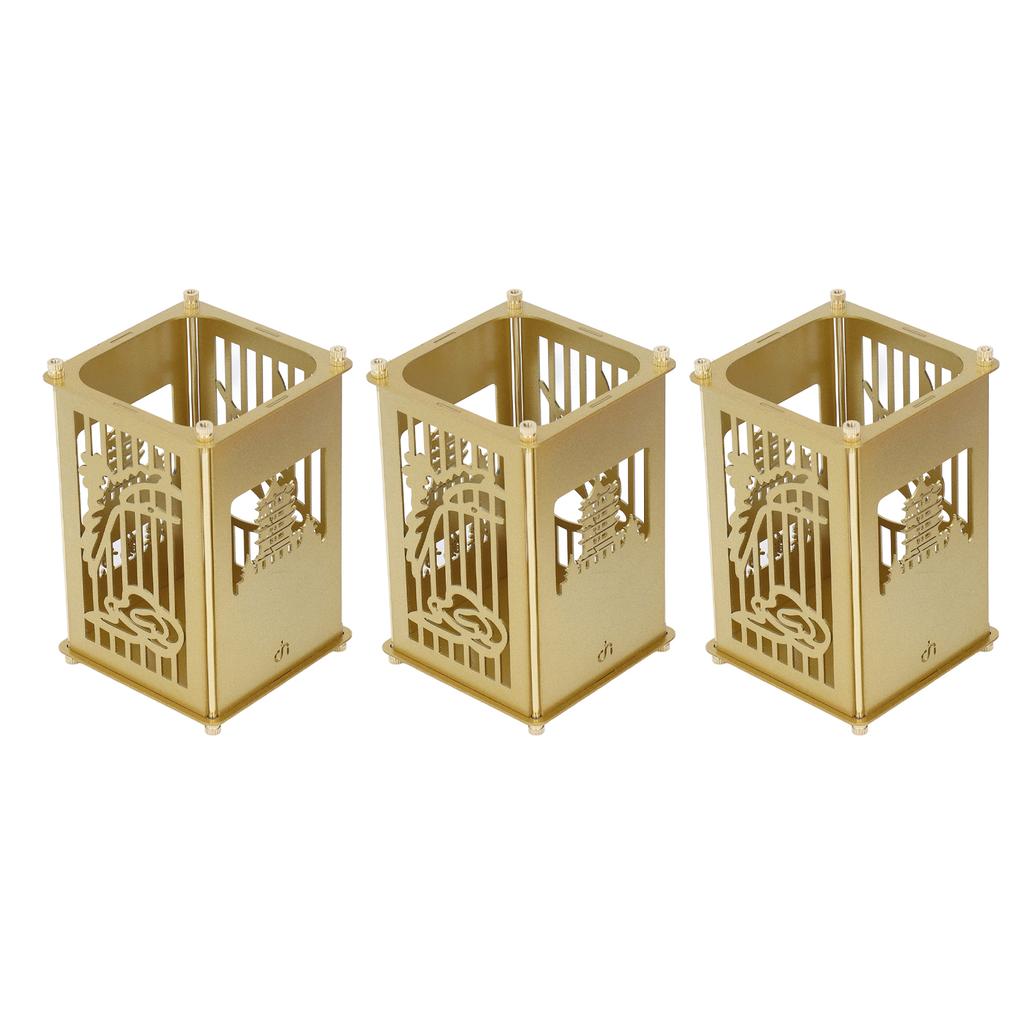 Pen Holder Gold Unique Design Chinese Tower Easy Assembly Surfaces Plating Metal Pen Holder for