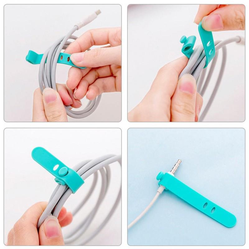 Best 20 Pcs Mobile Phone Cable Winder Earphone Clip Charger Cord Organizer Management Silicone Wire Cord Fixer Holder Cable Belt