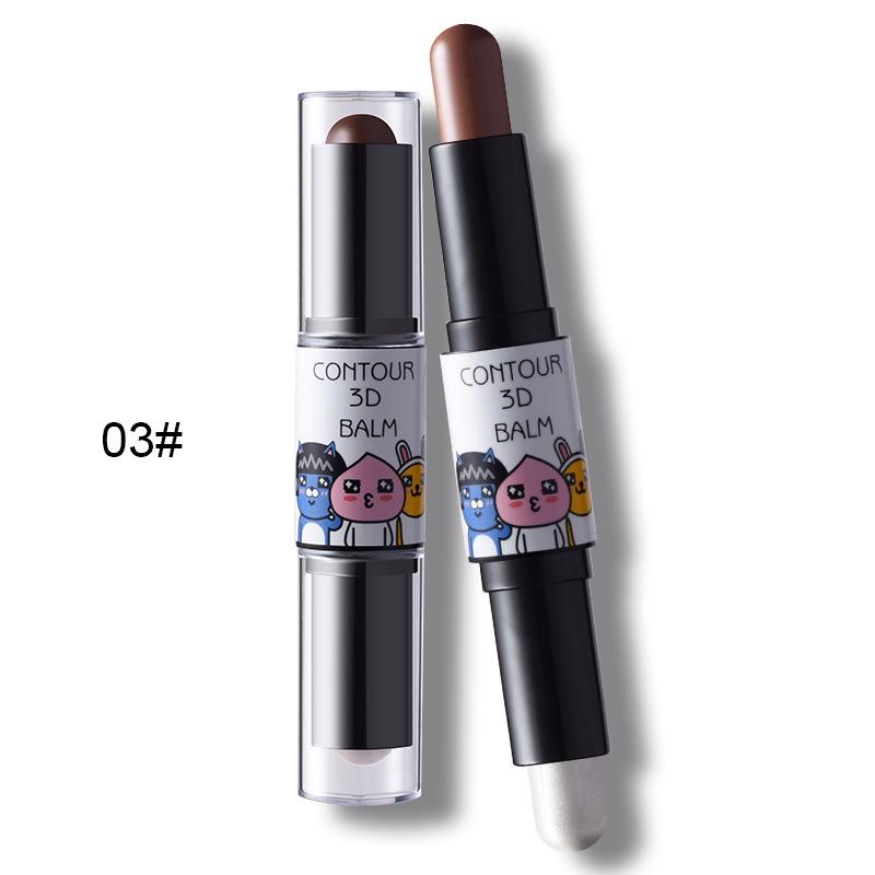 

Трехмерный стик Canya High-gloss Trimming, осветляющий и хайлайтерный крем, двуглавая ручка-консилер для контурирования лица 03#