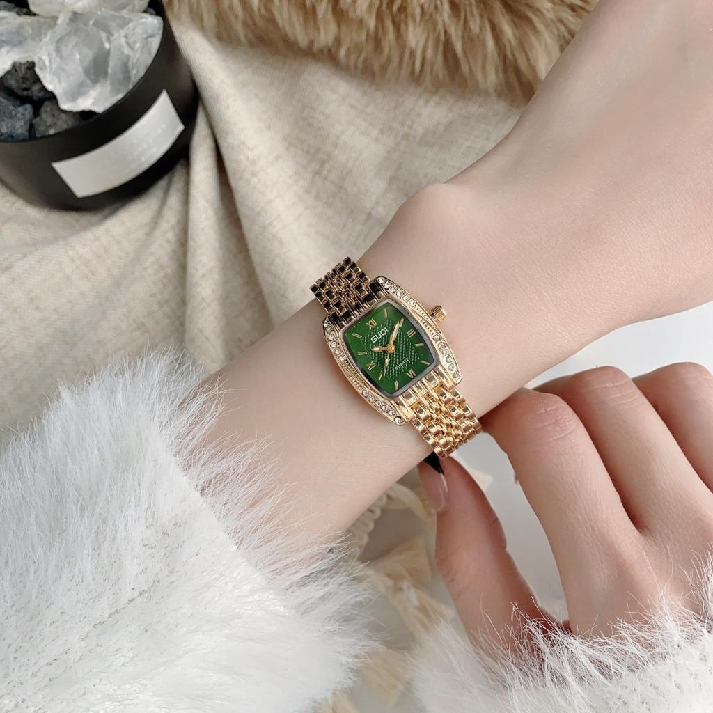 Watch Pointer Wine Barrel Shape Light Luxury Antique Bracelet Roman Face Quartz Watch Women