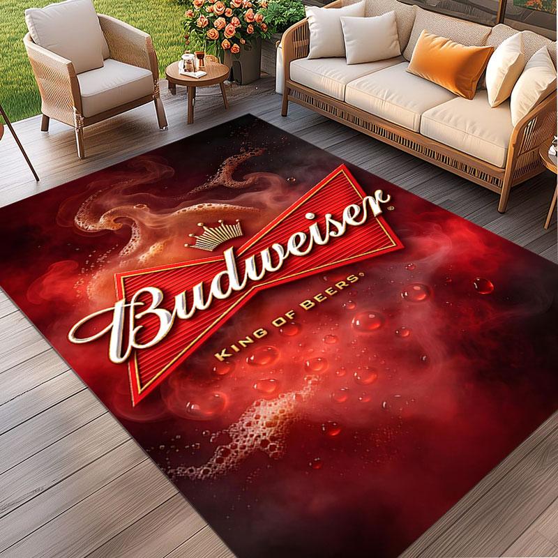 Budweiser Print Rug, Washable Floor Carpet, For Entryway Dorm Laundry Room Office Study, Home Decor Birthday Christmas Gift