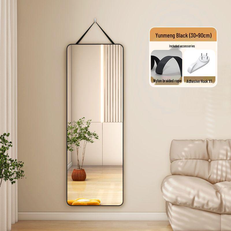 

Зеркало в полный рост настенное с веревочным подвесом, Идеально для общежитий и спален, Установка без сверления Thickened Anti-deformation