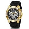 Guess Hodinky Mužské Guess Multifunkčné Quartz Hodinky - Zlatý Nerezový Remienok, Kryštálový Trendy Ciferník, Módne Hodinky pre Mužov