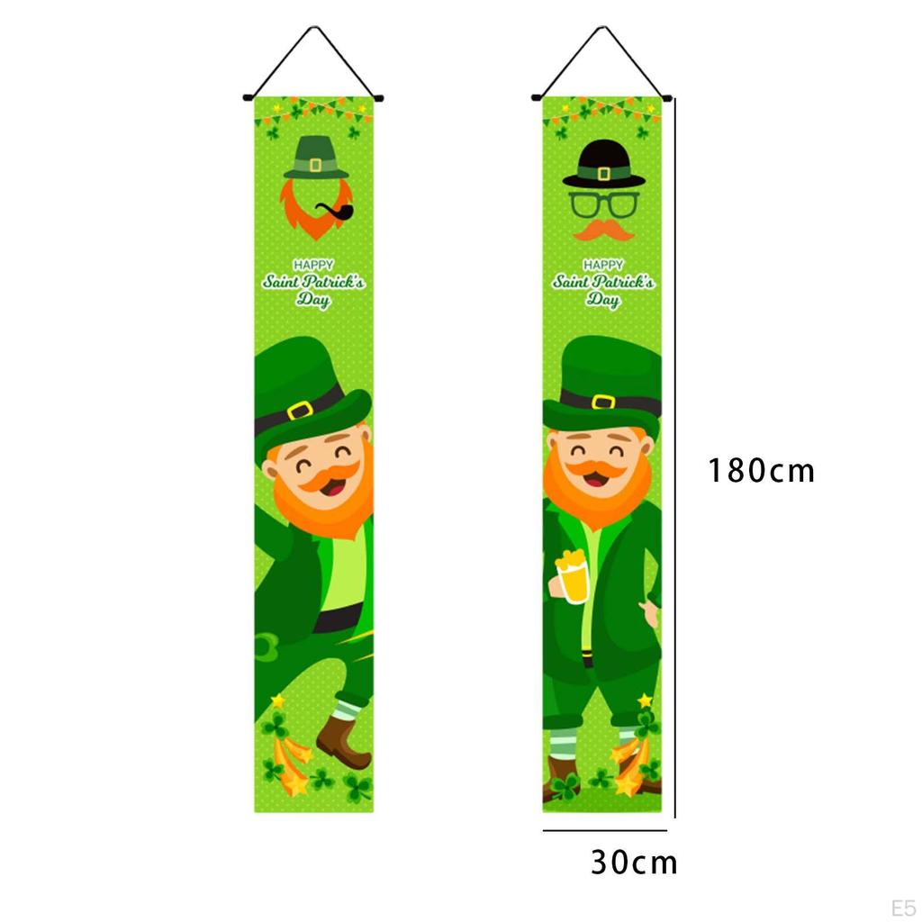 Easter Porch Sign, Saints Day Decoration, Green Polyester Coupls, Door Banner for Party
