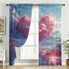 2pcs Fenyun Lake Scenery Gradient Curtains   Dreamy Healing   Bedroom and Living Room   Drawbar Pocket Decoration