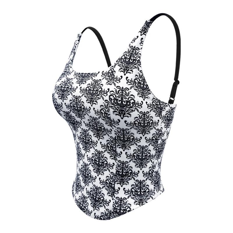 Women s Retro Floral Sports Tank Top S-XL