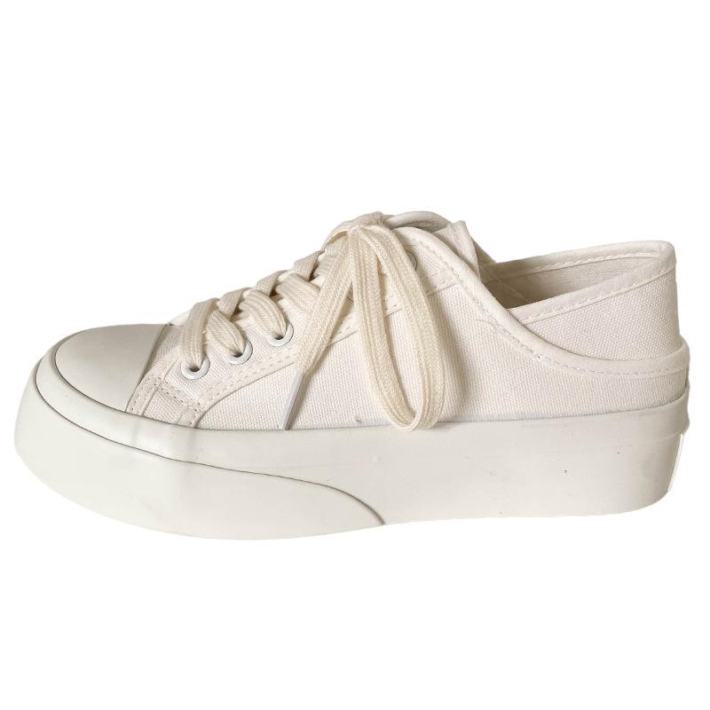 

H05 big head shoes platform two wear canvas shoes women s shoes summer one pedal lazy little white shoes popular versatile board shoes 40 білий