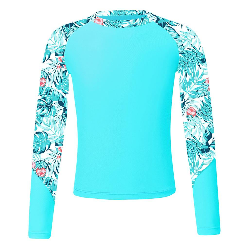 Girls' Swimsuit Long Sleeve UPF50+ Rash Guard Top Swimming Shirt Swimwear