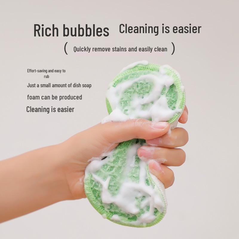 Pineapple Grid Non-Scratch Double-Sided Sponge Scourer for Dishwashing