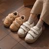 Thick-bottomed cotton slippers are fashionable and versatile Velcro Korean version of autumn and winter new non-slip and warm fluffy