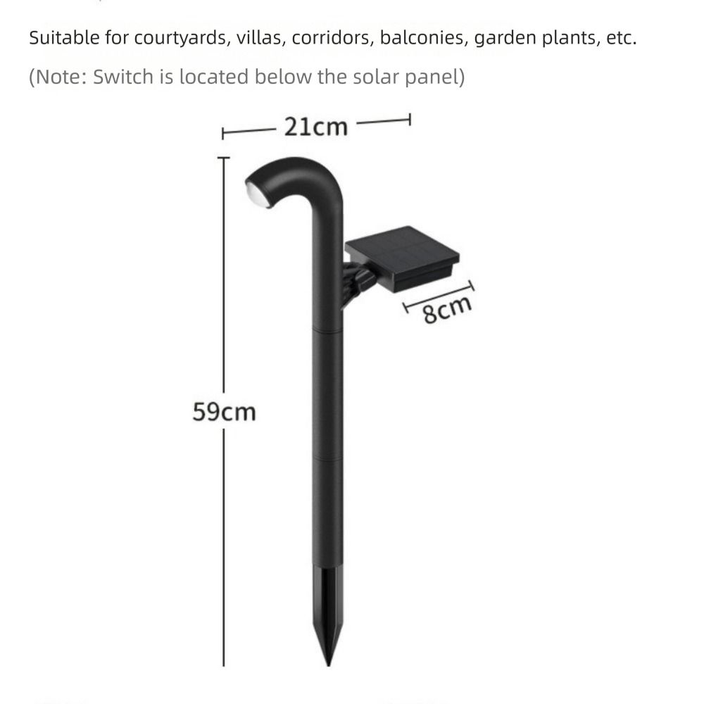 Solar Powered Solar Pathway Light Black Waterproof LED Spot Lights Line Free Landscape Atmosphere Lighting Garden Decor