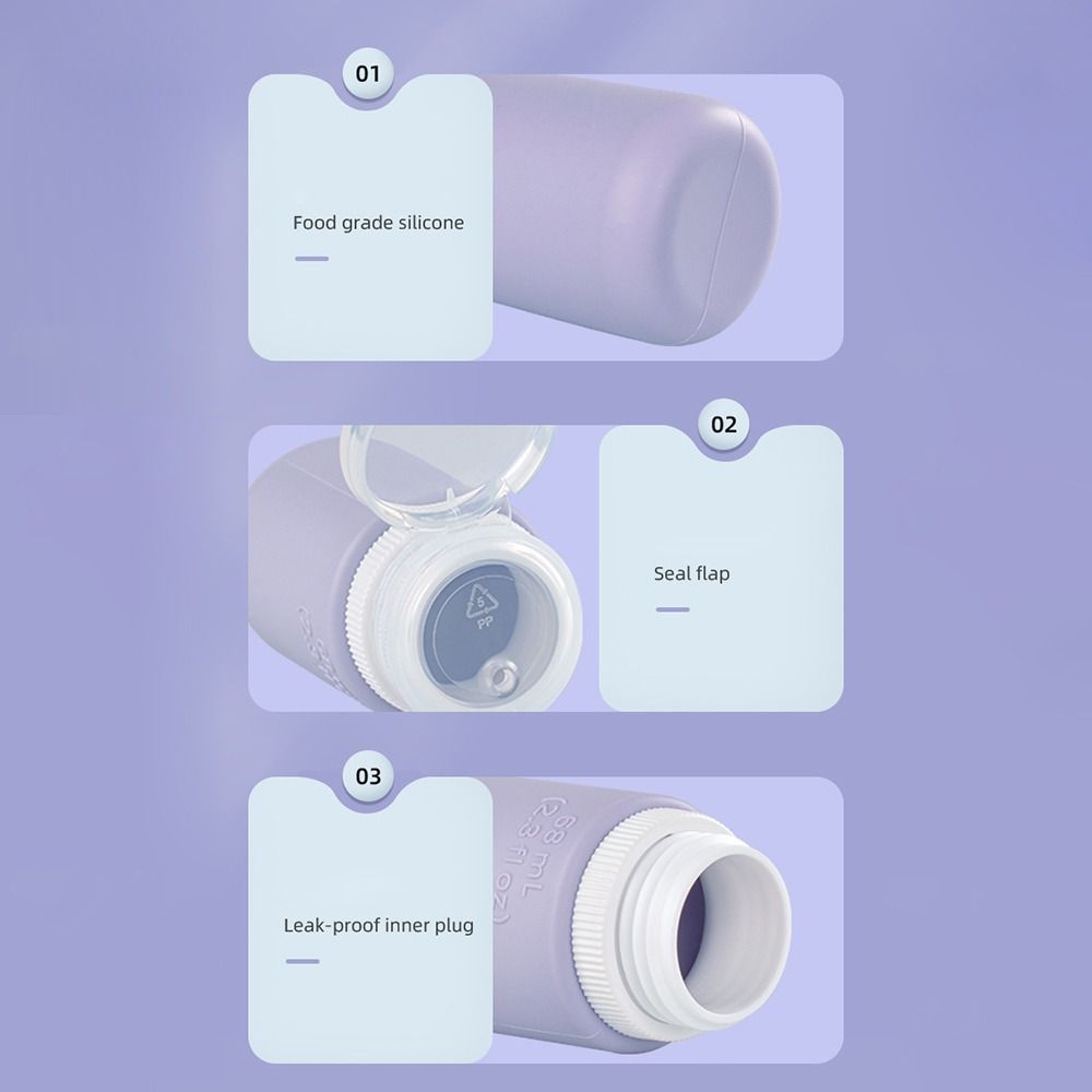 Silicone Lotion Container 68ML/98ML Shower Gel Lotion Bottle Silicone Refillable Bottles  Travel