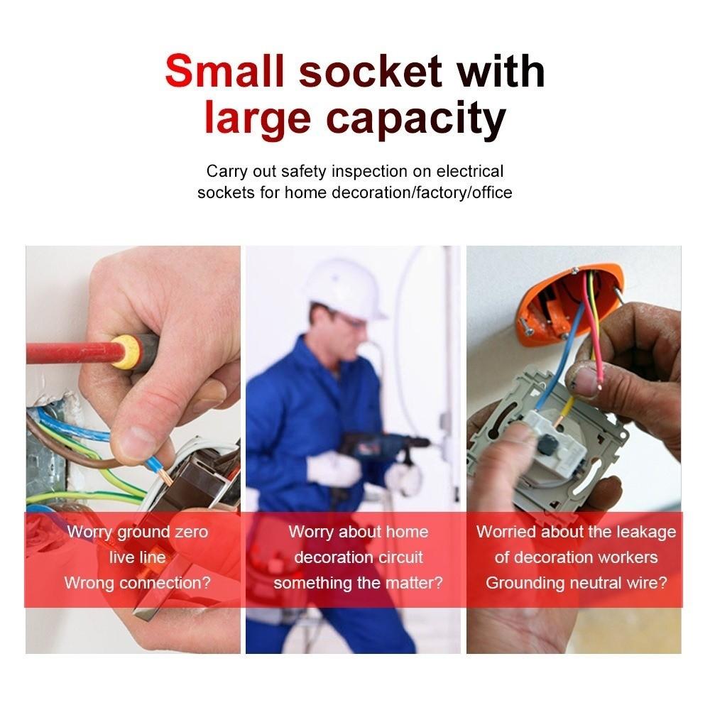 240V Outlet Tester 3in Breaker Finder Compact Socket Tester US