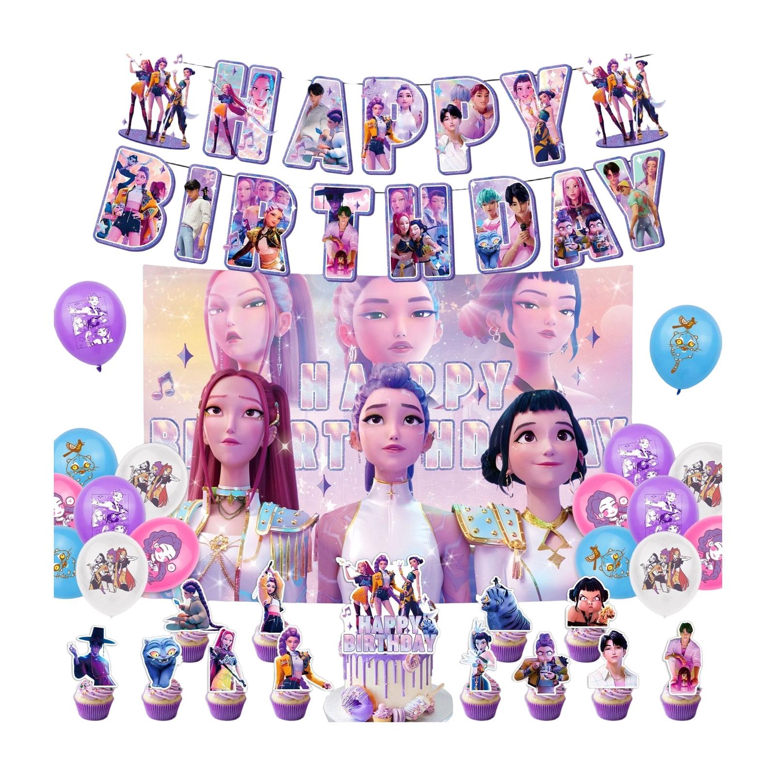 

Баннер для украшения тематической вечеринки по случаю дня рождения, флажки, флажок для торта, воздушные шары - Набор One Size