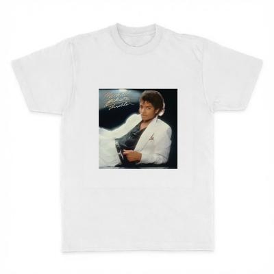Michael Jackson Thriller T-Shirt Album Cover Poster White Graphic Unisex Adult