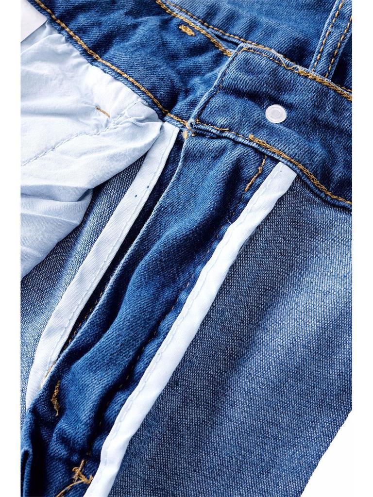European & North American Women's Elastic Bell Bottom Fringe Jeans
