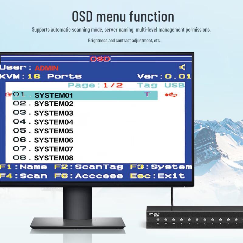 MT-Viki 8-Port IP Remote KVM Switch