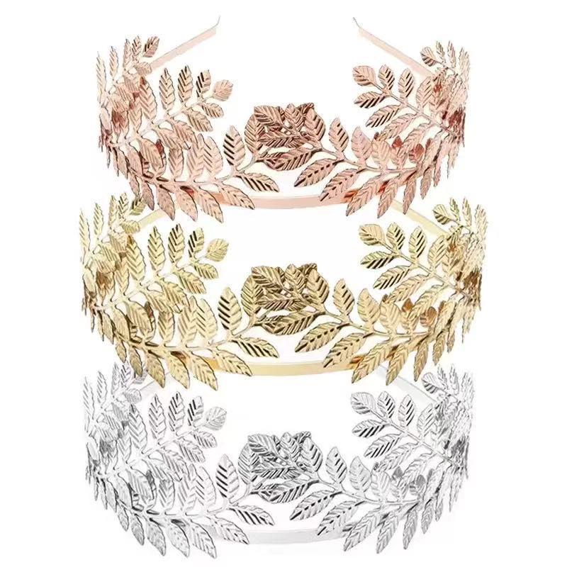 Distant Love Retro Olive Leaf Bridal Headband: Handmade Mori Style Hairpin Crown