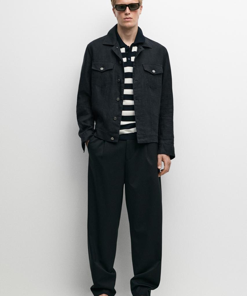 Masimodutti Cool Wool Blend Pintuck Pants