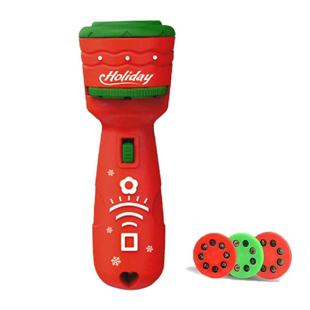 Fun Cartoon Santa Projector Flashlight Luminous Toy Kids Early Education Light Up Pattern Flashlight Baby Puzzle Christmas Gifts