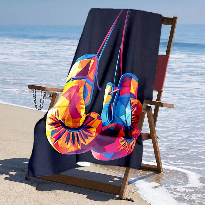 Ultra-Soft Beach Towel with boxing Theme,Ideal for Pool - Camping, Diving - Perfect Travel Essential, Vibrant Beach Towel.
