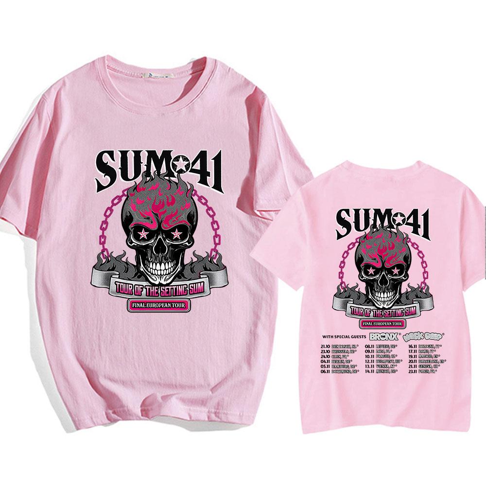 Tour of The Setting Sum Sum41 T-shirt Cotton Summer High Quality Mens Tshirts Round Neck Casual Hip Hop Gothic Tee-shirt Unisex