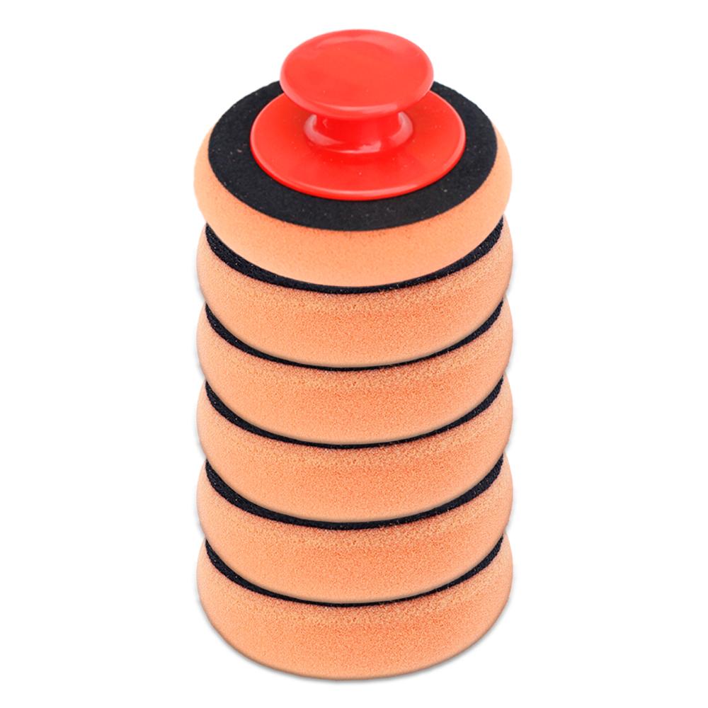 Car Waxing Sponge Set 4 Inch Car Wax Applicator Pads Red Handle Soft Sponge Applicators Foam Wax Pad Car Polishing Cleaning Tool