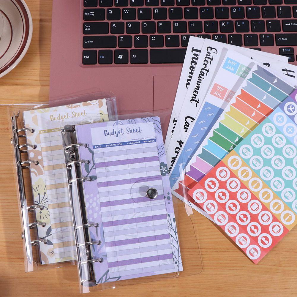 Transparent A6 Budget Planner Waterproof Money Saving Binder Money Organizer School Stationery