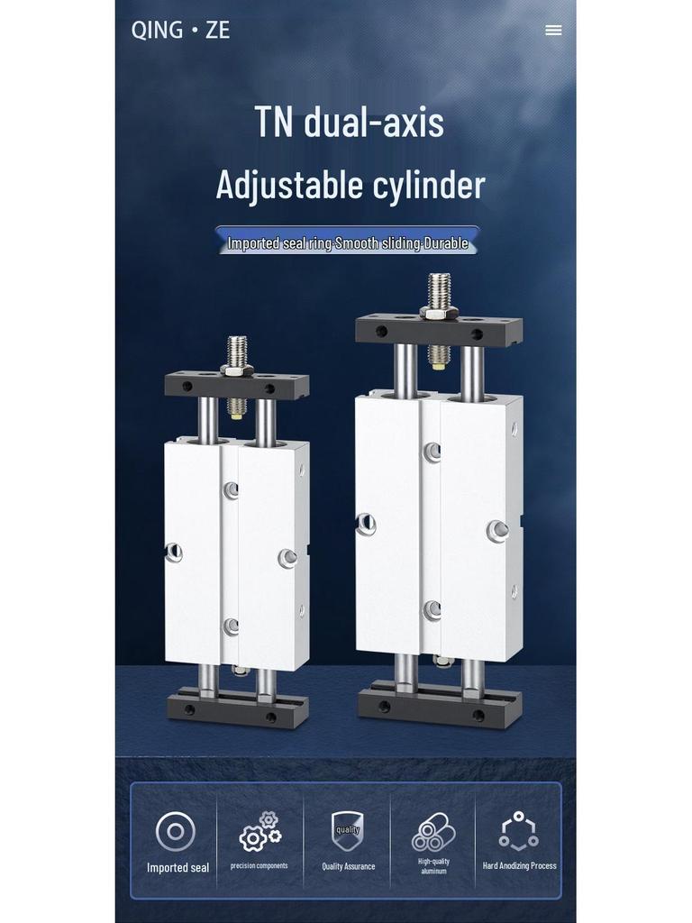 Regulowany skok Dwosiowy cylinder pneumatyczny dwururkowy TNJ TNJ10/16/20/25/32-30-100