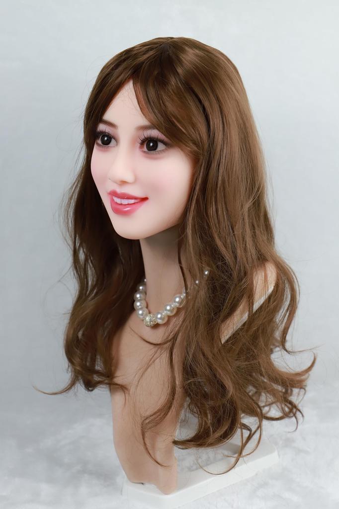 TPE Figure Head Wig Two Connection Wig Type Brown Curl Not High-quality Only, Type, Methods, #212 - (stand Included)