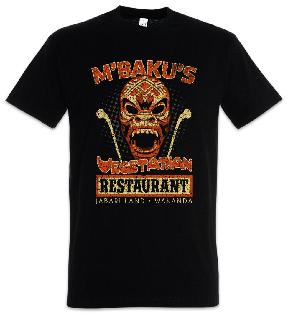 M Baku s Vegetarian Restaurant T-Shirt Mens Womens Tees Top Black Vegan Fun Panther Vegetarianism 2XL