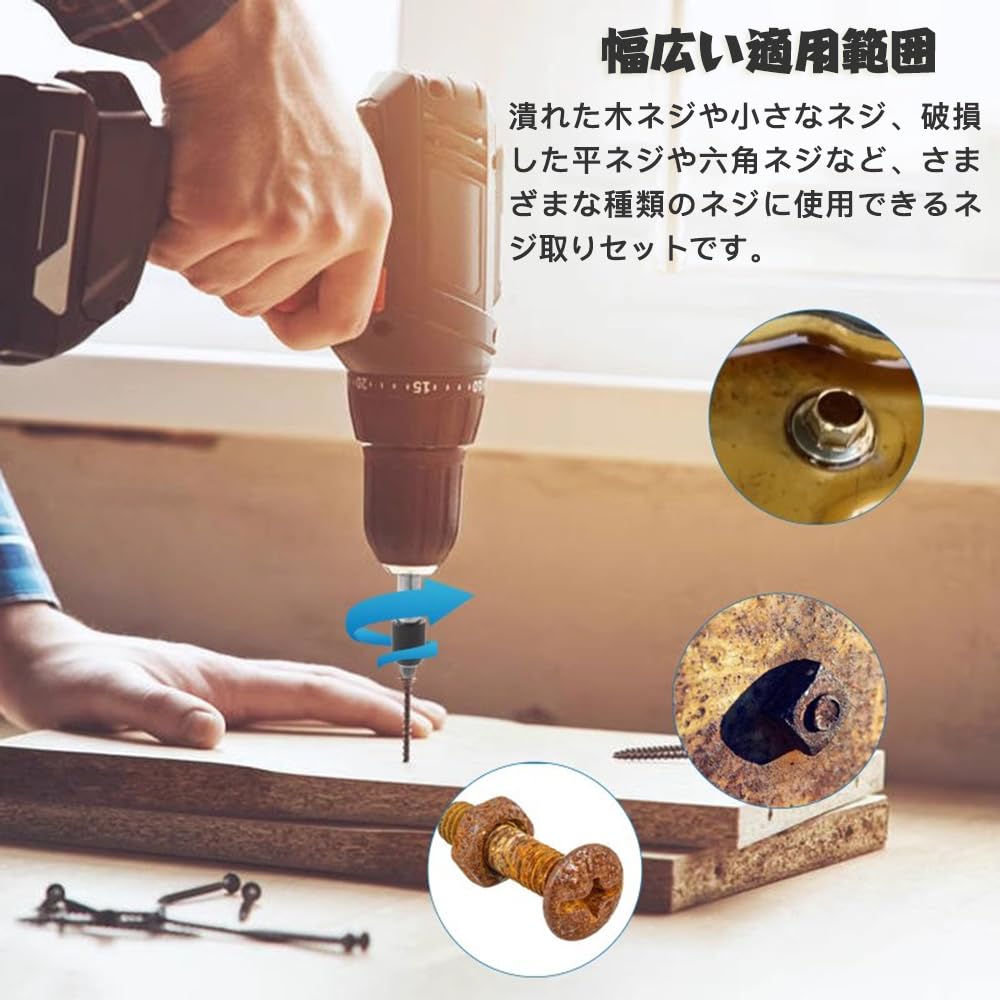 PrimeBlis Screw Extractor with Hex Handle and Post Hand Tool for Removes Broken Screws Remover, Carpentry, (Dark Gray, 22mm)