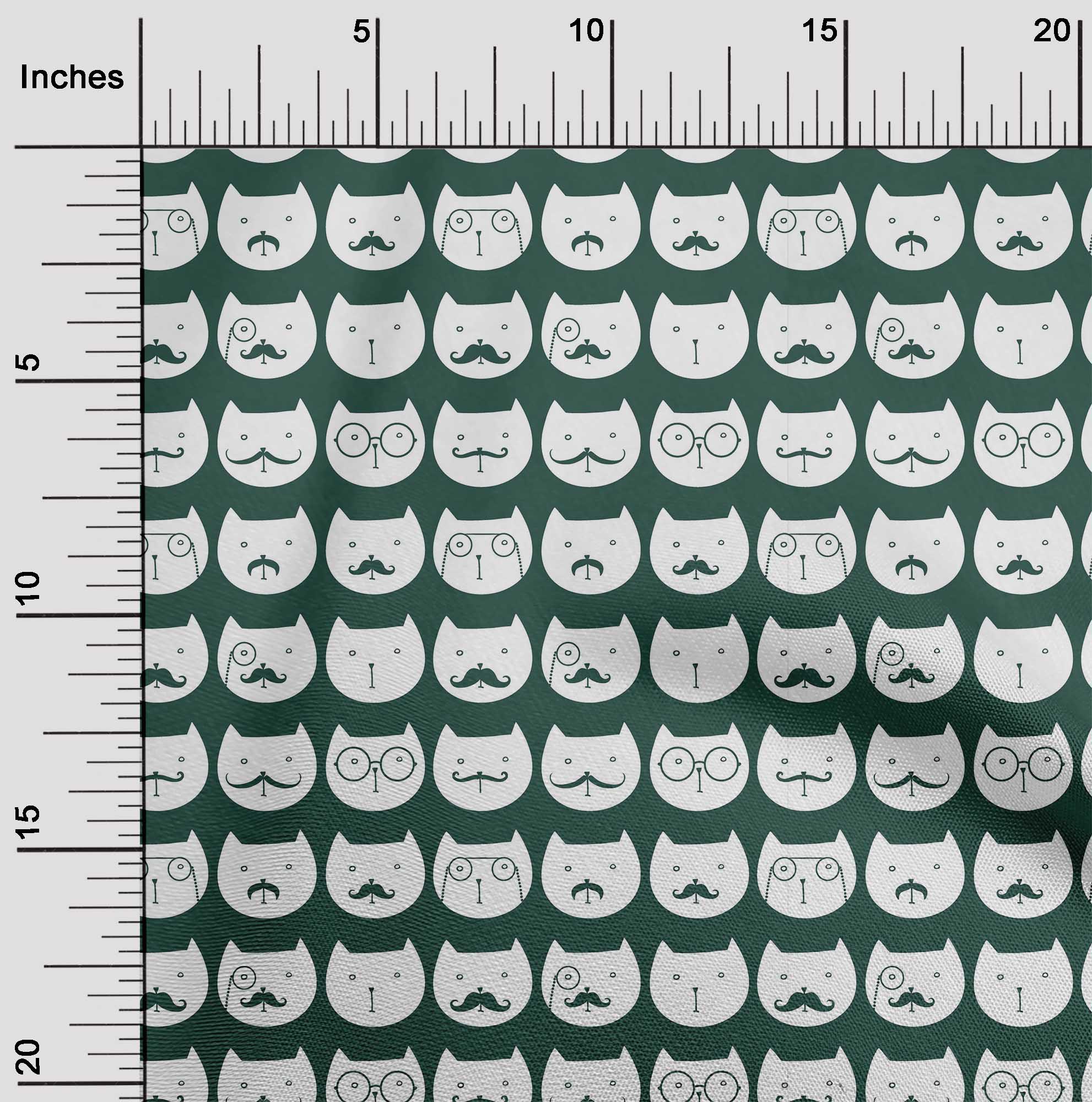 

Тканина oneOone Cotton Flex Чорна тканина з обличчям кішки для пошиття тканини для рукоділля з принтом у дворі 40 дюймів 42 Inch Wide - Viscose Chiffon чирок зелений колір