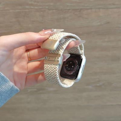 Bracelet Tissé Magnétique pour Apple Watch - Design Chat Sportif