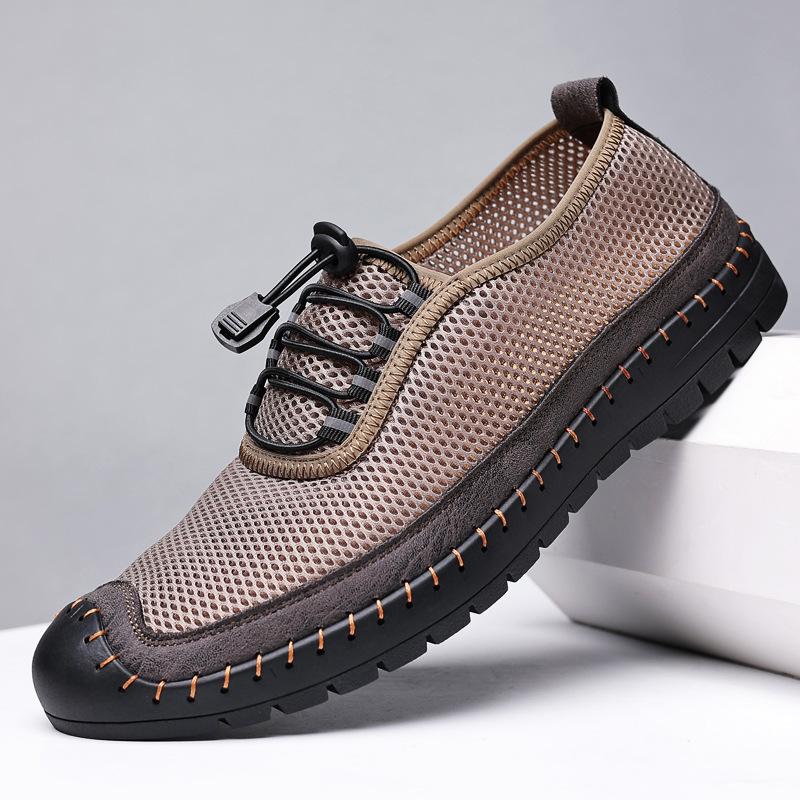 Brand New Summer Men Casual shoes Breathable Mesh cloth Loafers Soft Flats Sandals Handmade Male Driving shoes