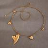 Qiong Yao 18K Gold Plated Double Layer Peach Heart Sweater Chain Necklace