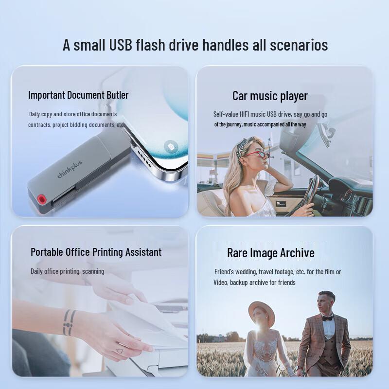 Lenovo ThinkPlus Dual Interface USB 3.2 Type-C 256GB USB Drive